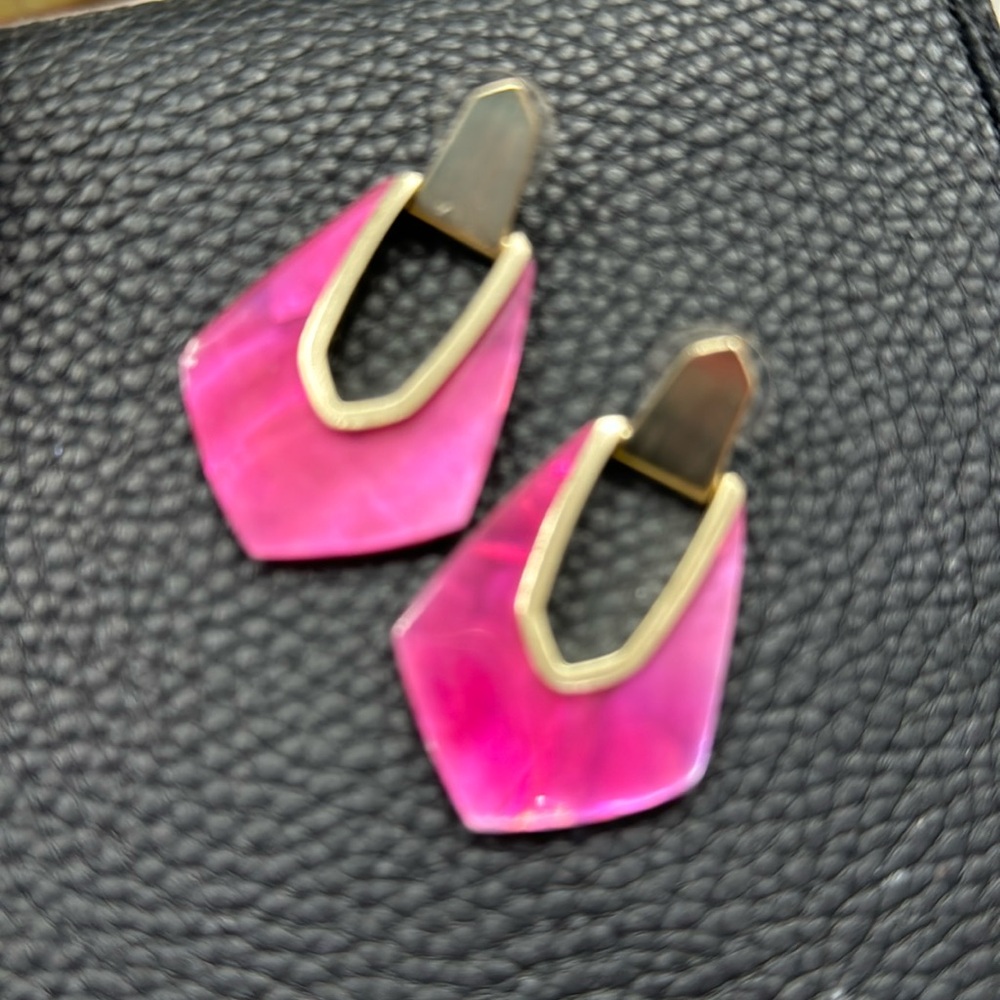 Kendra Scott Pink & Gold Statement earrings